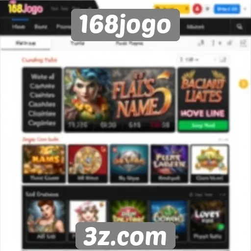 Análise da interface do site 168jogo